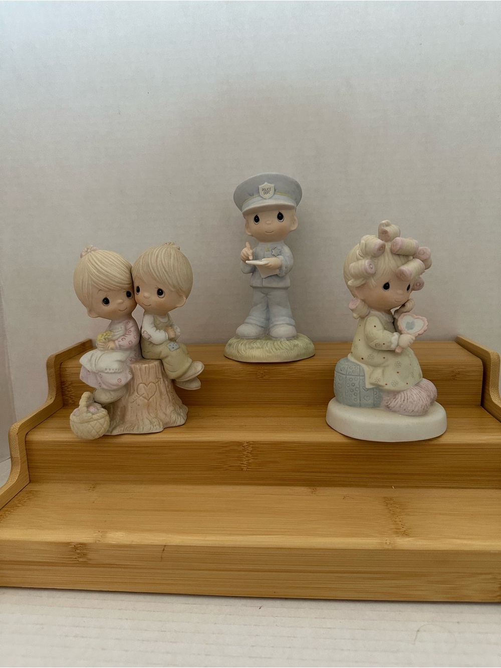 Precious Moments Pastel Figurine Trio in Cream and Pink #10